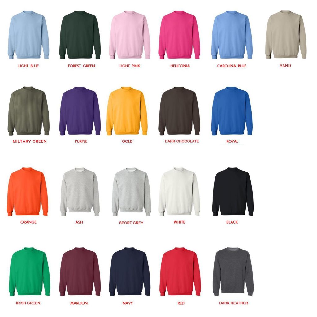 sweatshirt color chart 1 - Foo Fighters Merch